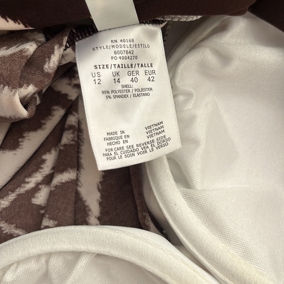 Magicsuit On Safari Michelle Underwire Cross Front Animal Tankini Top - Size 12 - Picture 9 of 10